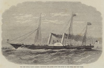 The New Royal Yacht Alberta conveying the Queen down the River to the Nore by Edwin Weedon